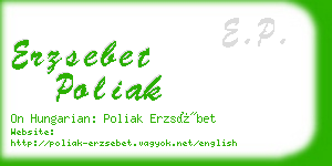 erzsebet poliak business card